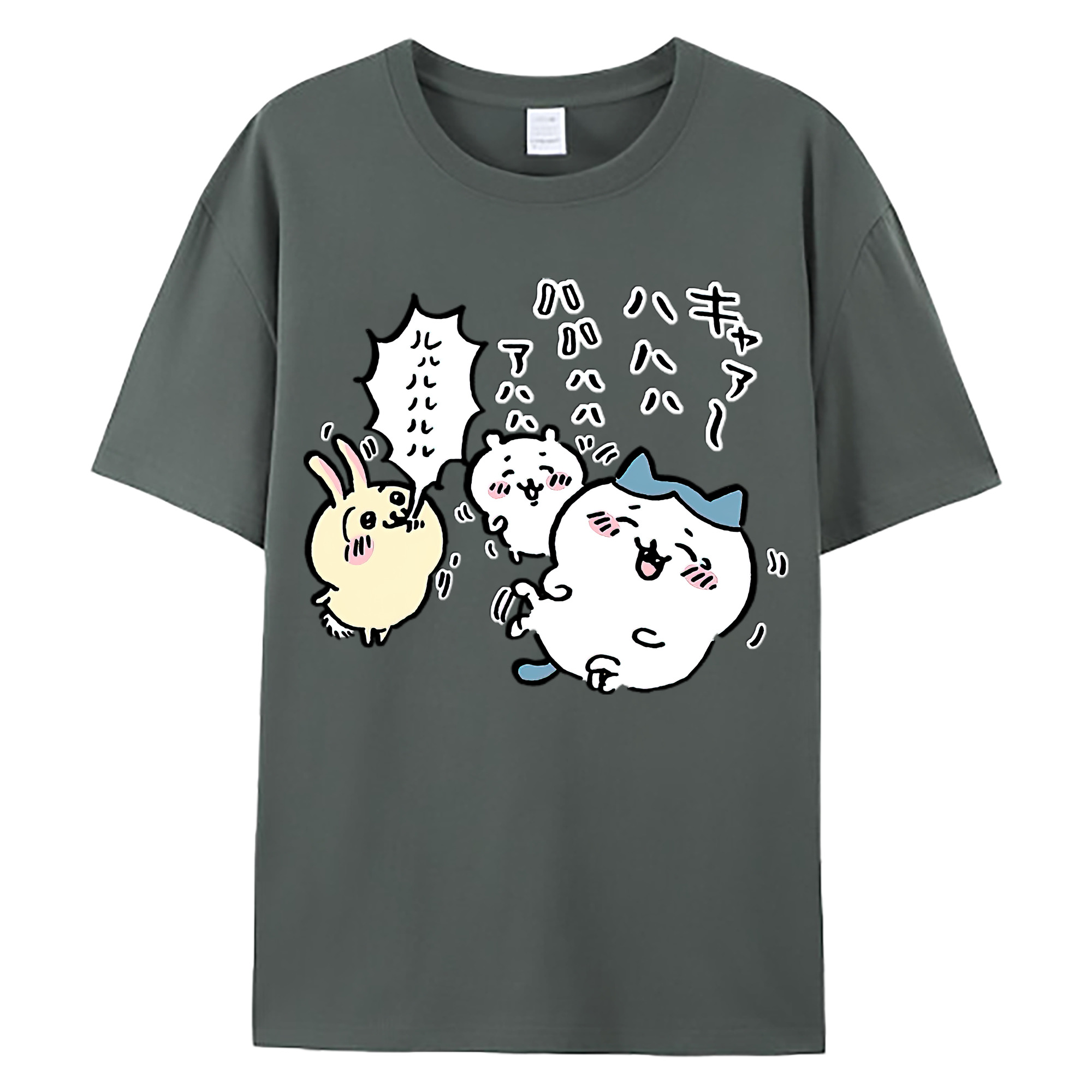 （画像用） ちいかわ うさぎ Chii-kawa usagi 綿100％ メンズ半袖Tシャツ｜肌触りやわらか＆通気性